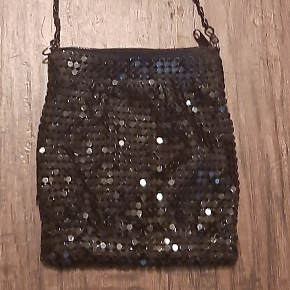 Small Vintage Black Sequin Purse